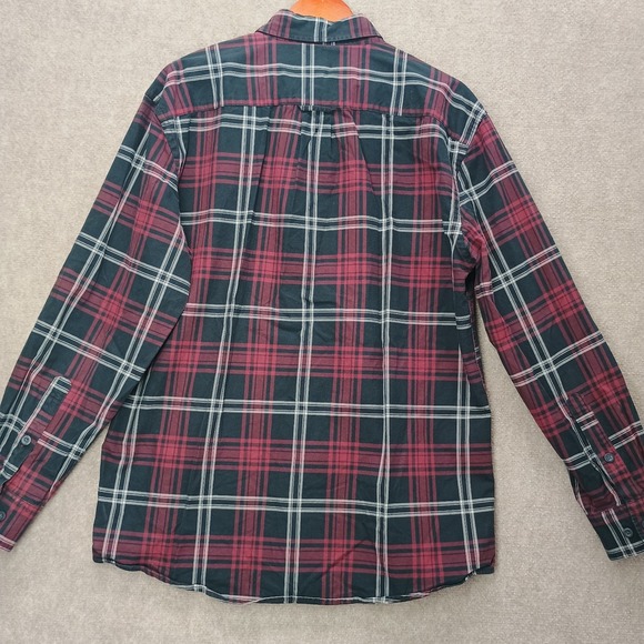 Orvis Men's MEDIUM Black Red Plaid Button Down Long Sleeve Shirt - Picture 4 of 5